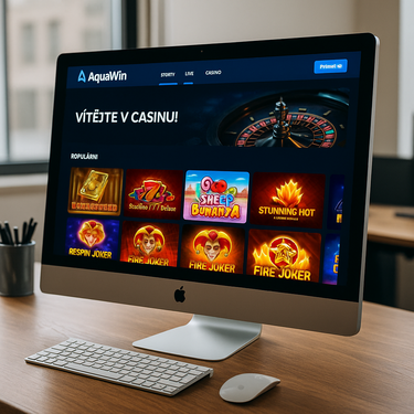 AquaWin Casino - Desktop Platform Design - Czech Interface